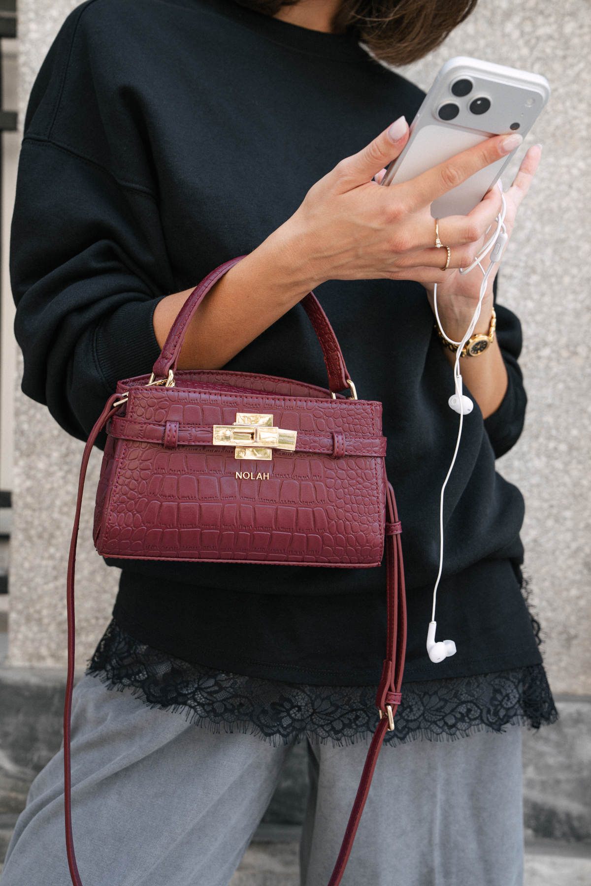 NOLAH Τσάντα Iliana Burgundy