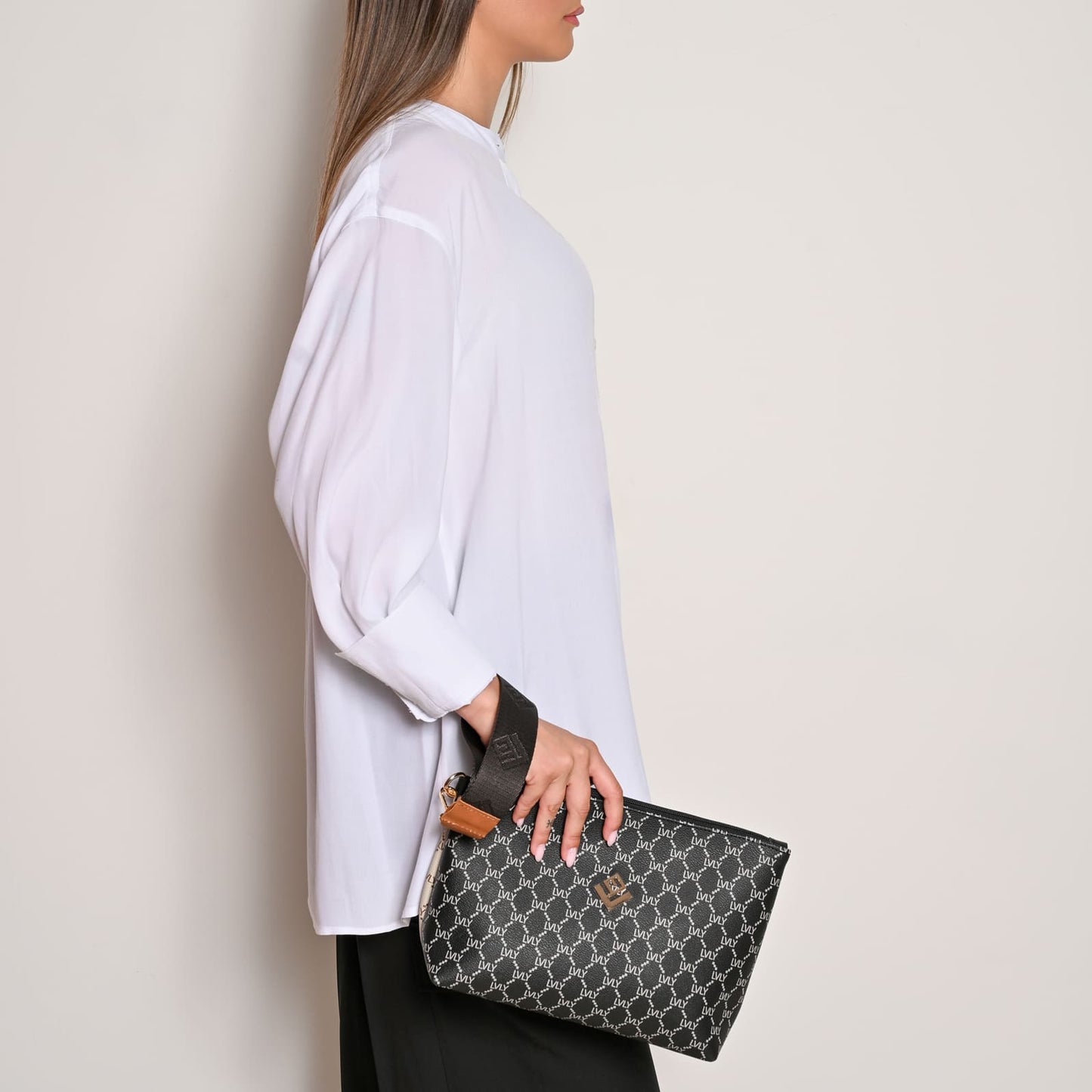 Necessaire Mosaic Bag | Beige/Black